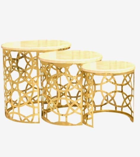 میز پایه طلایی سه سایز مدل ضربدری و ساده