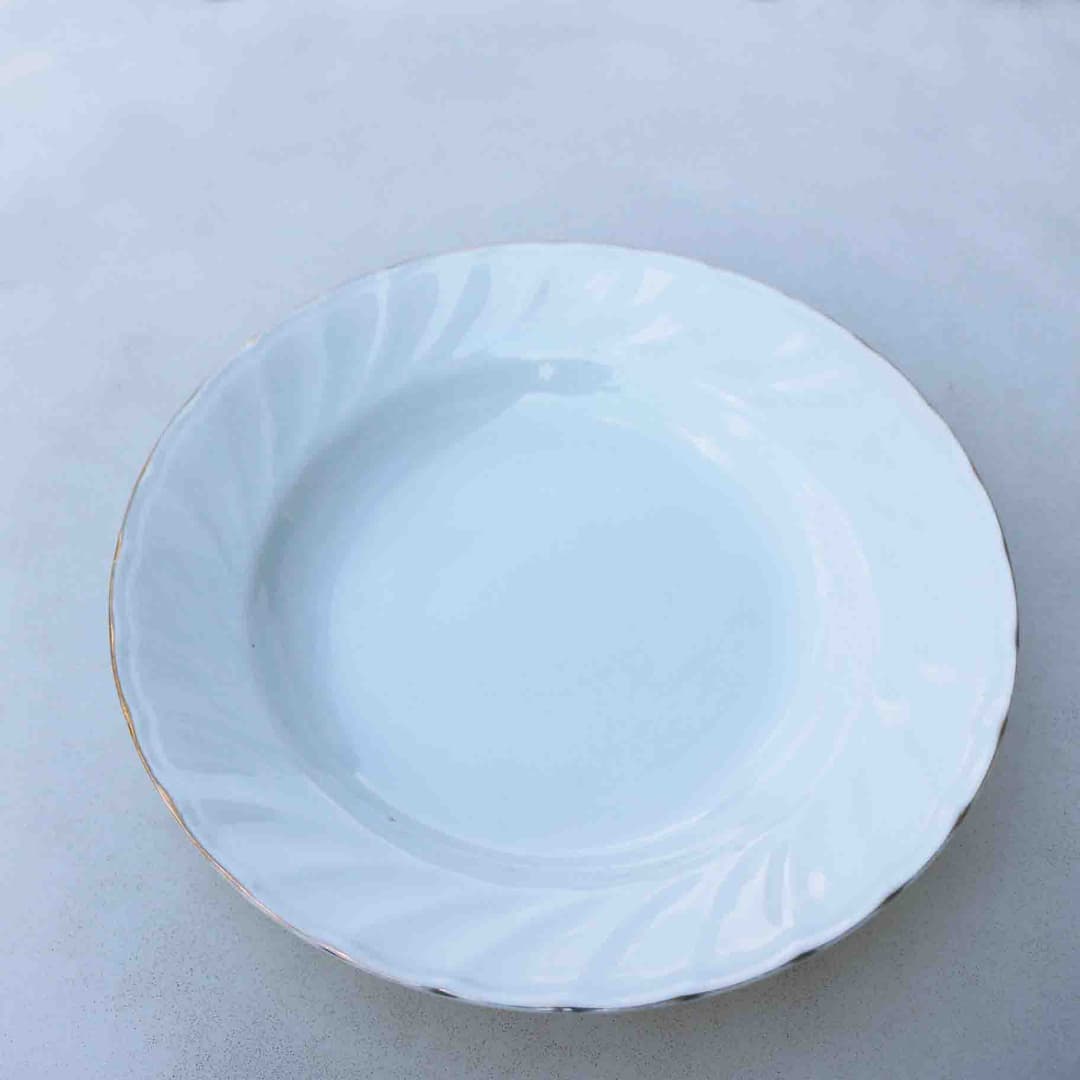 بشقاب خورش چینی لب طلا
